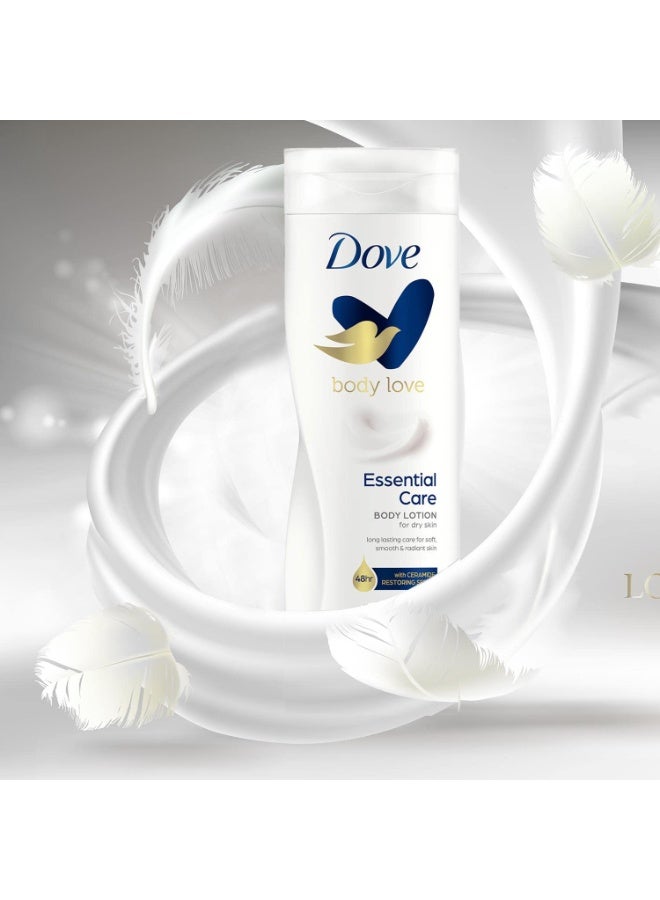 دوف لوشن الجسم دوف للعناية الأساسية، للبشرة الجافة، ترطيب يدوم 48 ساعة، مرطب نباتي، خالٍ من البارابين، سريع الامتصاص، 400 مل - Image 2